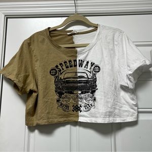 Love & Lazy Days Crop Top T-shirt Women’s Size Large